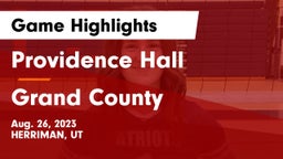 Providence Hall  vs Grand County  Game Highlights - Aug. 26, 2023