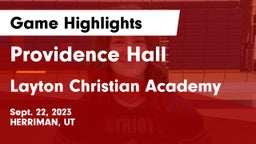 Providence Hall  vs Layton Christian Academy  Game Highlights - Sept. 22, 2023