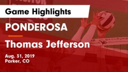 PONDEROSA  vs Thomas Jefferson  Game Highlights - Aug. 31, 2019