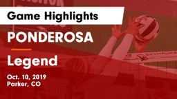 PONDEROSA  vs Legend  Game Highlights - Oct. 10, 2019