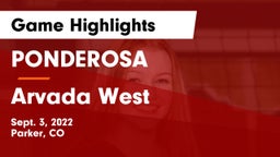 PONDEROSA  vs Arvada West  Game Highlights - Sept. 3, 2022