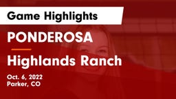 PONDEROSA  vs Highlands Ranch  Game Highlights - Oct. 6, 2022