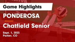 PONDEROSA  vs Chatfield Senior  Game Highlights - Sept. 1, 2023