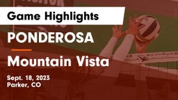 PONDEROSA  vs Mountain Vista  Game Highlights - Sept. 18, 2023