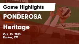 PONDEROSA  vs Heritage  Game Highlights - Oct. 13, 2023