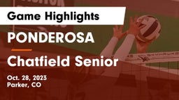 PONDEROSA  vs Chatfield Senior  Game Highlights - Oct. 28, 2023