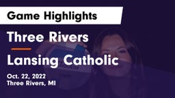 Three Rivers  vs Lansing Catholic  Game Highlights - Oct. 22, 2022