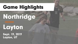 Northridge  vs Layton  Game Highlights - Sept. 19, 2019