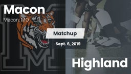 Matchup: Macon vs. Highland 2019