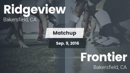 Matchup: Ridgeview vs. Frontier  2016