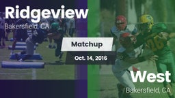 Matchup: Ridgeview vs. West  2016