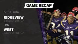 Recap: Ridgeview  vs. West  2016