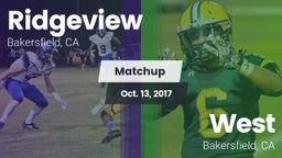 Matchup: Ridgeview vs. West  2017