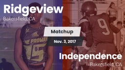 Matchup: Ridgeview vs. Independence  2017