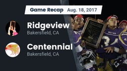 Recap: Ridgeview  vs. Centennial  2017