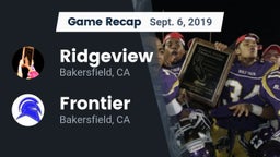 Recap: Ridgeview  vs. Frontier  2019