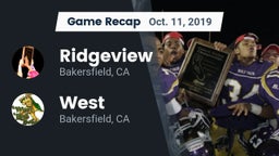Recap: Ridgeview  vs. West  2019