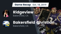 Recap: Ridgeview  vs. Bakersfield Christian  2019