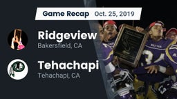Recap: Ridgeview  vs. Tehachapi  2019