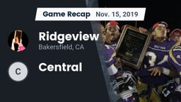 Recap: Ridgeview  vs. Central  2019