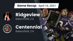 Recap: Ridgeview  vs. Centennial  2021