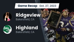 Recap: Ridgeview  vs. Highland  2023