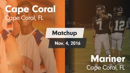 Matchup: Cape Coral vs. Mariner  2016