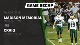 Recap: Madison Memorial  vs. Craig  2016