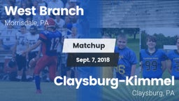 Matchup: West Branch vs. Claysburg-Kimmel  2018