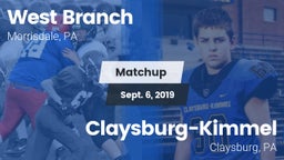 Matchup: West Branch vs. Claysburg-Kimmel  2019