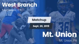 Matchup: West Branch vs. Mt. Union  2019