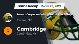 Recap: Ravena-Coeymans-Selkirk Central School District vs. Cambridge  2021