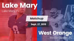 Matchup: Lake Mary vs. West Orange  2019