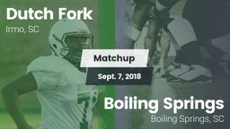 Matchup: Dutch Fork vs. Boiling Springs 2018