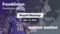 Matchup: Franklinton vs. warren easton 2016