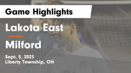 Lakota East  vs Milford  Game Highlights - Sept. 5, 2023