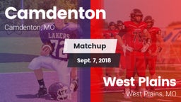 Matchup: Camdenton High vs. West Plains  2018