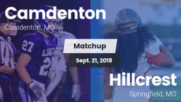 Matchup: Camdenton High vs. Hillcrest  2018