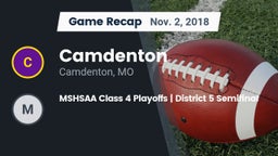 Recap: Camdenton  vs. MSHSAA Class 4 Playoffs  District 5 Semifinal 2018