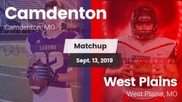 Matchup: Camdenton High vs. West Plains  2019