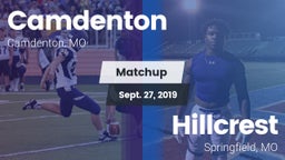 Matchup: Camdenton High vs. Hillcrest  2019