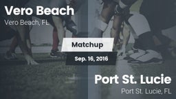 Matchup: Vero Beach vs. Port St. Lucie  2016