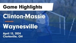Clinton-Massie  vs Waynesville Game Highlights - April 13, 2024