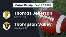 Recap: Thomas Jefferson  vs. Thompson Valley  2018