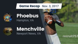 Recap: Phoebus  vs. Menchville  2017
