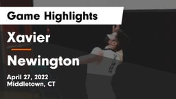 Xavier  vs Newington Game Highlights - April 27, 2022