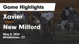 Xavier  vs New Milford  Game Highlights - May 8, 2024