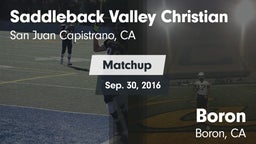 Matchup: Saddleback Valley Ch vs. Boron  2016