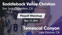 Matchup: Saddleback Valley Ch vs. Temescal Canyon  2016