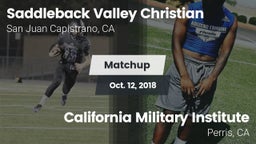 Matchup: Saddleback Valley Ch vs. California Military Institute  2018